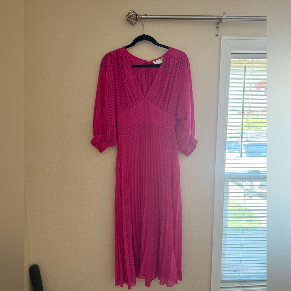 ASOS Women's Pink V-Neck Midi Dress